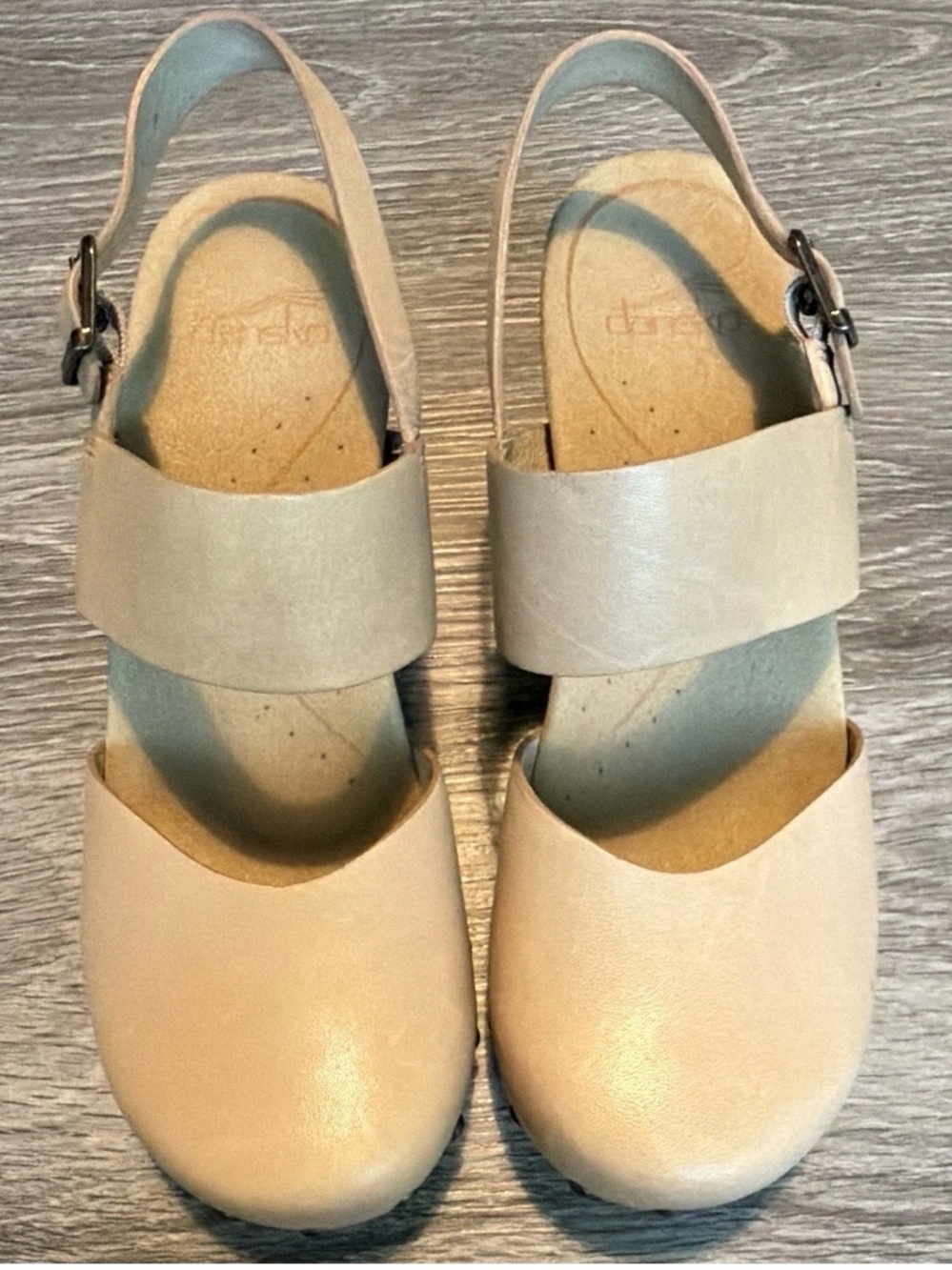 Dansko Women's Nude Beige Slingback Clog Mules EU37